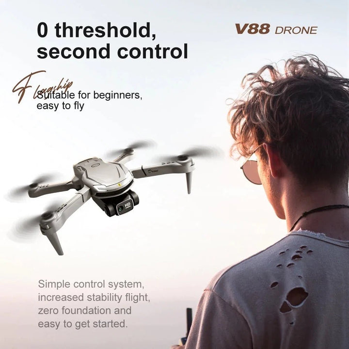Drone Plegable Wifi Incluye Dos Baterias y Maletin RC FPV V88 - La Super Tienda